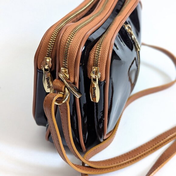 Valentina Black Patent Leather Crossbody Purse Bag - Picture 5 of 12
